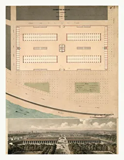 Plan And Birds Eye View Of The Marche Aux Charbons Paris Plan And Birds Eye View Of The Marche Aux Charbons Paris