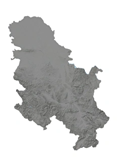 Serbia, Relief Map