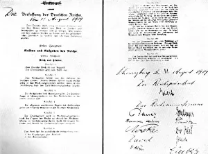 Signed agreement, Weimar government, 1919 Signed agreement, Weimar government, 1919