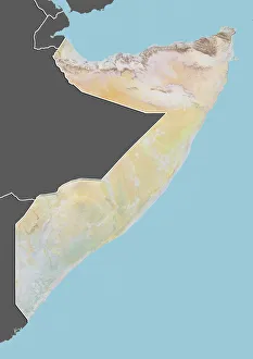 Somalia, Relief Map with Border and Mask Somalia, Relief Map with Border and Mask