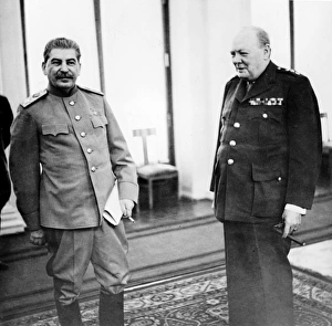 Stalin and churchill in the conference room of the livadia palace during the yalta Stalin and churchill in the conference room of the livadia palace during the yalta