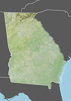 State of Georgia, United States, Relief Map State of Georgia, United States, Relief Map