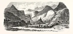 State Honduras. Course Of The River Mejecote. Engraving 1855 State Honduras. Course Of The River Mejecote. Engraving 1855