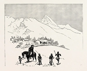 SWAZILAND, Lord Charles Beresford MR. SHEPSTONE AND HIS RUNNERS, engraving 1890 SWAZILAND, Lord Charles Beresford MR. SHEPSTONE AND HIS RUNNERS, engraving 1890