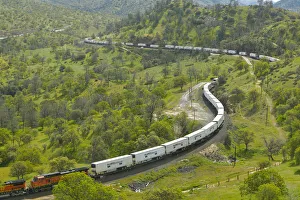 The Tehachapi Train Loop near Tehachapi California is the historic location of the Southern Pacific Railroad where The Tehachapi Train Loop near Tehachapi California is the historic location of the Southern Pacific Railroad where