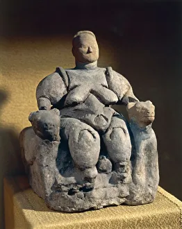 Terracotta mother goddess statue, from Catal Huyuk or Catalhoyuk, 6th millenium BC Terracotta mother goddess statue, from Catal Huyuk or Catalhoyuk, 6th millenium BC