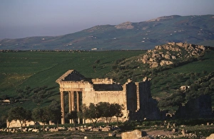 Tunisia, Dougga, Roman ruins at the Capitol Tunisia, Dougga, Roman ruins at the Capitol