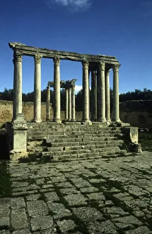 Tunisia, Dougga, ruins of Roman temple Tunisia, Dougga, ruins of Roman temple