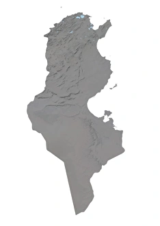 Tunisia, Relief Map