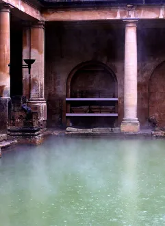 UK, England, Bath, Steaming Roman baths
