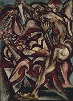 20th Century Style Collection: UK, London, Painted image Naked Man with Knife, 1938-1940, oil on canvas