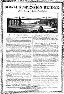 Undated broadsheet on Thomas Telfords suspension bridge