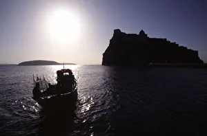 View over the Castello Aragonese, Ischia, Campania, Italy View over the Castello Aragonese, Ischia, Campania, Italy