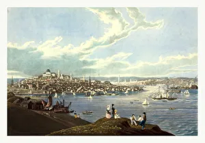 View Of The City Of Boston From Dorchester Heights By Robert Havell View Of The City Of Boston From Dorchester Heights By Robert Havell