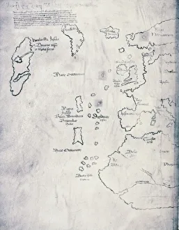 Vinland Map, oldest map of Greenland and Northern America areas discovered by Norse, Vikings during their explorations Vinland Map, oldest map of Greenland and Northern America areas discovered by Norse, Vikings during their explorations