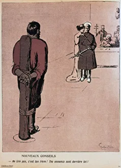 Woman whispering in ear of Russian executioner Woman whispering in ear of Russian executioner