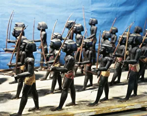Wooden model of Nubian regiment made up of soldiers armed with bows and arrows Wooden model of Nubian regiment made up of soldiers armed with bows and arrows