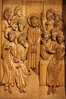 Wooden sculpture depicting Jesus Christ tied Wooden sculpture depicting Jesus Christ tied