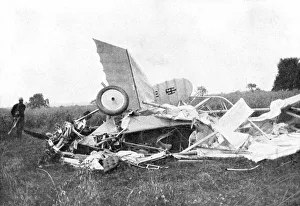 Wreckage of the plane in which the British pilot Flight-Lieutenant Warneford was killed Wreckage of the plane in which the British pilot Flight-Lieutenant Warneford was killed