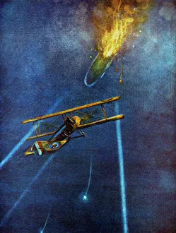 Zeppelin airship shot down by Leefe Robinson Zeppelin airship shot down by Leefe Robinson