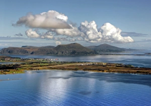 Aerial view of Alesund airport and coastline Aerial view of Alesund airport and coastline