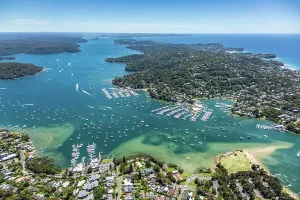 Wales Prints: Pittwater Aerial View Print