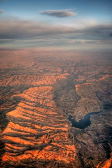 Arabian mountains and sands aerial sunset view Arabian mountains and sands aerial sunset view