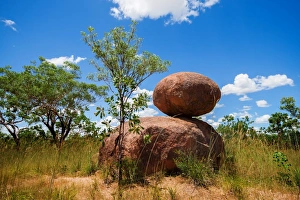 A Big Rock on Top of A Boulder, Nitmiluk National Park, Northern Territory, Australia A Big Rock on Top of A Boulder, Nitmiluk National Park, Northern Territory, Australia