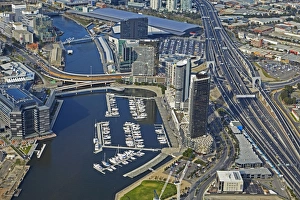 Birds eye view of Victoria harbour docks in Melbourne Birds eye view of Victoria harbour docks in Melbourne