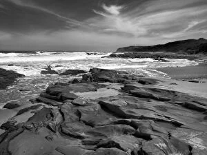 Great Ocean Road Collection: Black and white image of coast at Cape Otway