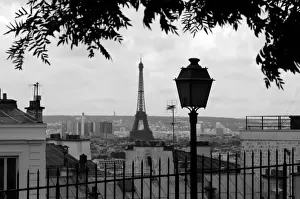 Prints of The Eiffel Tower in black and white, in Paris, France Images Dated 2014 August: Black and White Paris Eiffel Tower Print