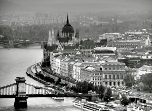 Budapest parliament and Margaret Bridge view Budapest parliament and Margaret Bridge view