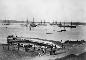 Circa 1867: A view across Sydney Harbour, New South Wales in Australia Circa 1867: A view across Sydney Harbour, New South Wales in Australia