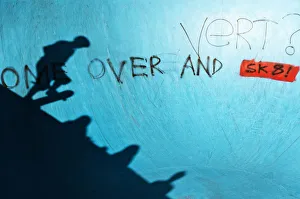 Dropping into a Skateboarding Bowl Shadow Dropping into a Skateboarding Bowl Shadow
