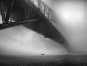 Alone in a Foggy day at Sydney Harbour Bridge, Sydney Alone in a Foggy day at Sydney Harbour Bridge, Sydney