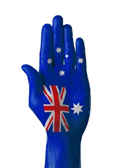 Hand painted flag of Australia on white background Hand painted flag of Australia on white background
