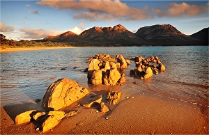 Late afternoon light in the Autumn at Coles bay with views to the Hazards, East coast of Tasmania Late afternoon light in the Autumn at Coles bay with views to the Hazards, East coast of Tasmania