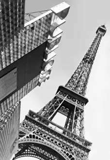 Images Dated 2006: Leaning Eiffel Tower Empty Advertising Hoardings Print