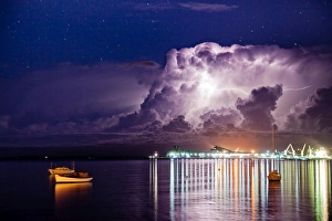 Lightning storm over Boston Bay. South Australia Lightning storm over Boston Bay. South Australia