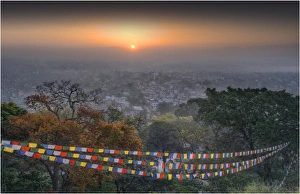 Misty dawn light over the city of Kathmandu, Nepal Misty dawn light over the city of Kathmandu, Nepal