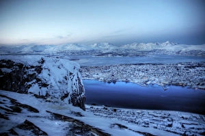 Mount Floya, Tromso and Lyngen Alps in winter Mount Floya, Tromso and Lyngen Alps in winter