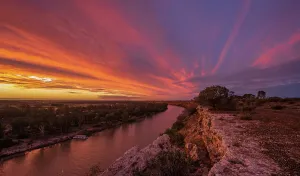 Prints of Murray River Murray River Prints: Murray River Sunset Print