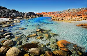 Rock pools at Binnalong bay, east coast of Tasmania, Australia Rock pools at Binnalong bay, east coast of Tasmania, Australia