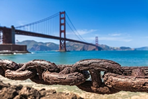 Rusty chains at Golden Gate Bridge, San Francisco Rusty chains at Golden Gate Bridge, San Francisco