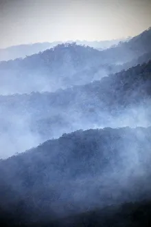 Smoke in the valley, Blue Mountains National Park Smoke in the valley, Blue Mountains National Park