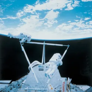 Space Exploration Photography Prints: Astronauts working with EASE