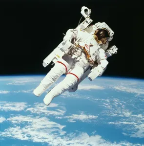Space Prints: Bruce McCandless II in Space Shuttle Challenger Print