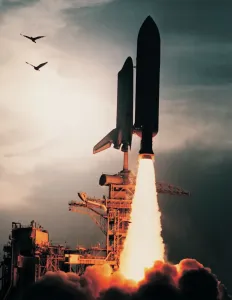 Print of Space Shuttle Discovery Launch