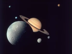 Space Prints: Saturn Moons Print