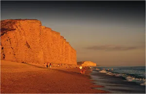 A summer dusk at West bay, Dorset, England, United Kingdom A summer dusk at West bay, Dorset, England, United Kingdom